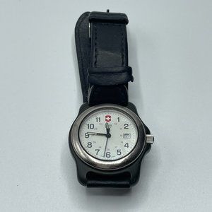 Swiss Army Watch Women Black Round White Dial